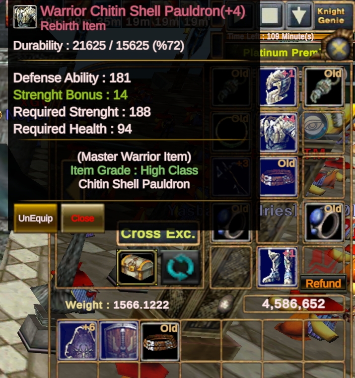 Warrio Shell Warrior chitin Shell +4 reb göğüslük - Klasgame.com