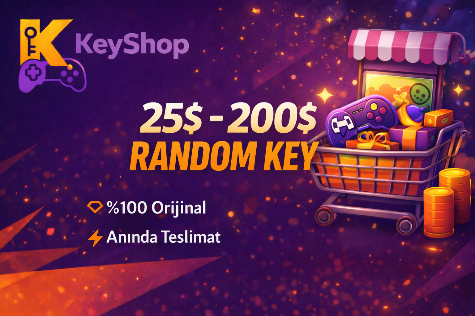 ⚡ 25$ - 200$ [1000₺ - 8000₺] STEAM RANDOM KEY ⚡ - Klasgame.com