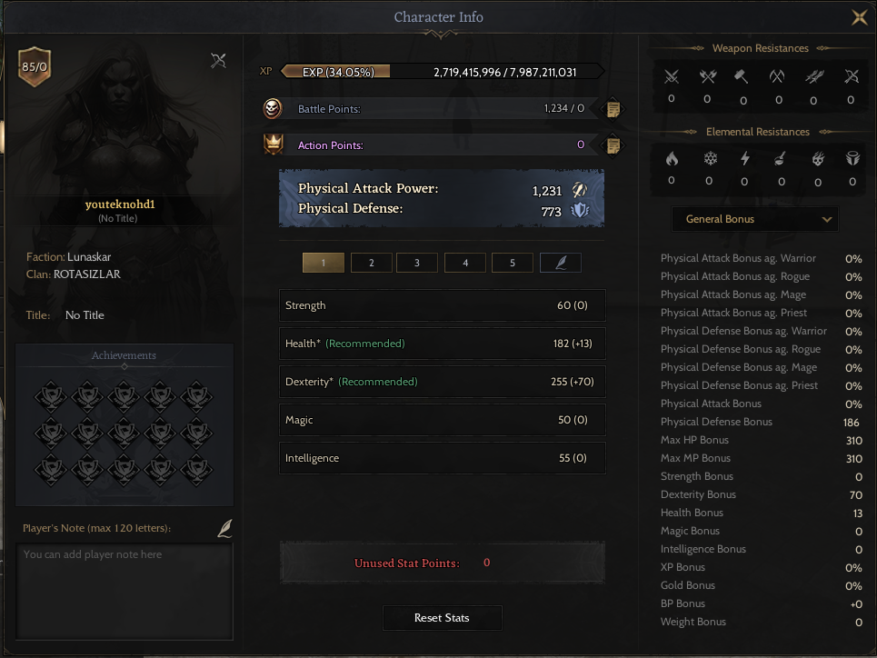 85 Level Rogue Assas  68 skil açık NFT SİZDEN