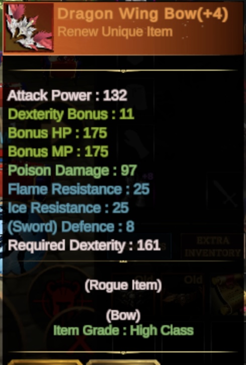 DRAGON WİNG BOW REBİTH +4 ( EAGLE EYE )