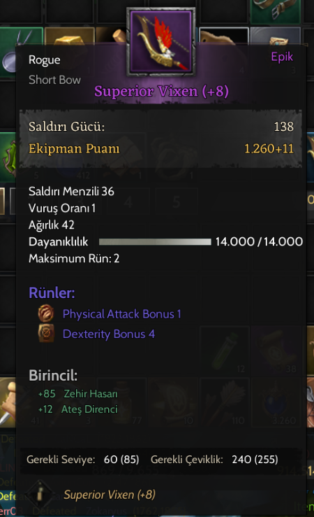 +8 SUPERİOR VİXEN RÜNLÜ