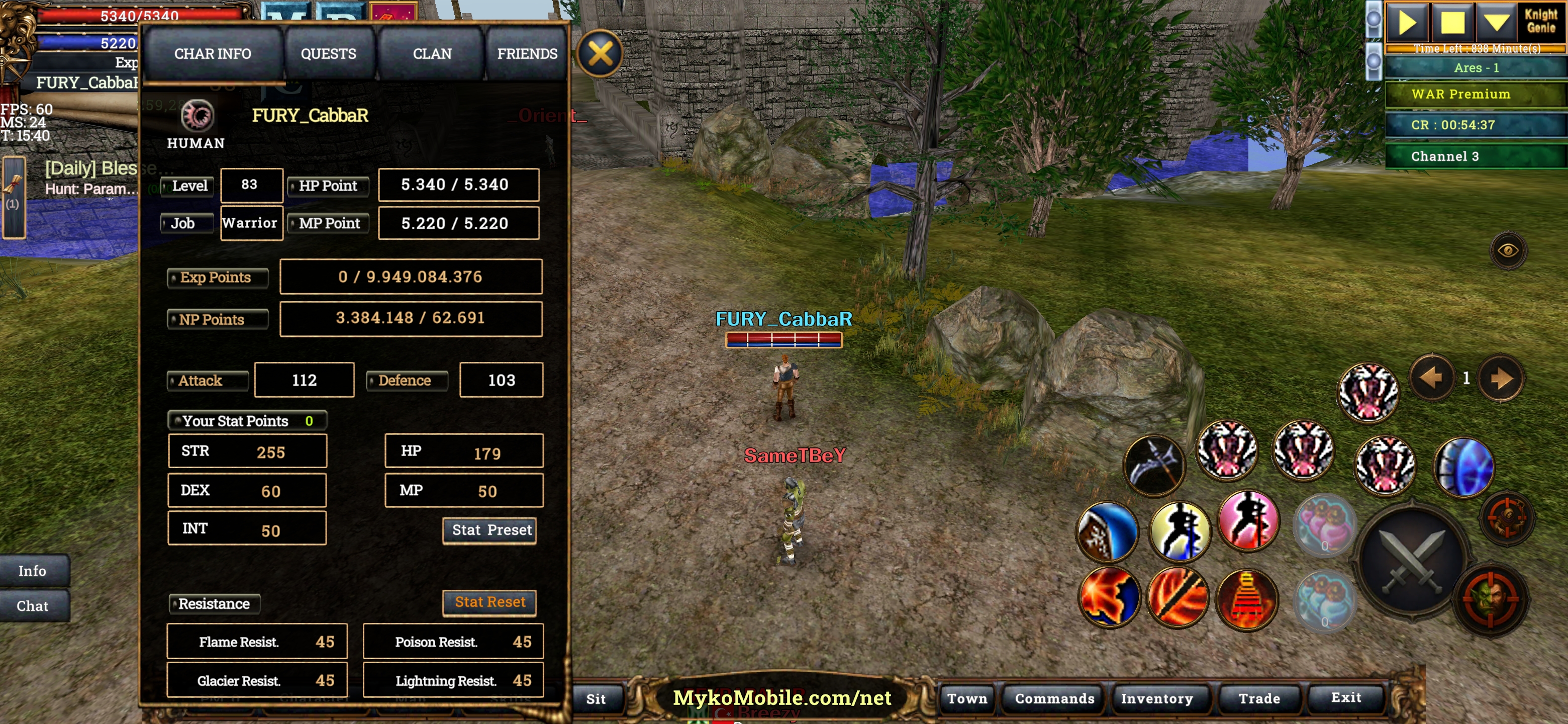83 LVL WARRİOR FULL SKİLL