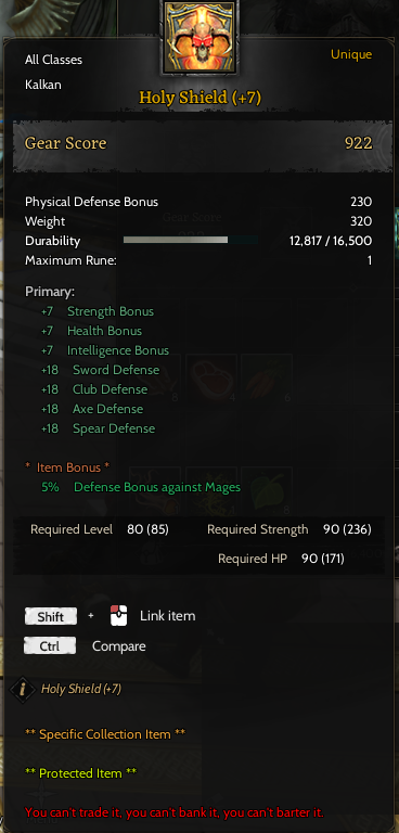 85LVL M20 AÇIK +7 Holy Shield var