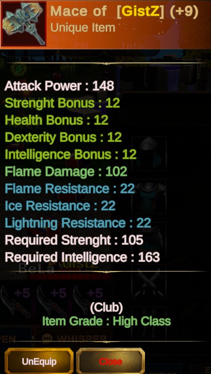 +9 Quest Mace Satılır