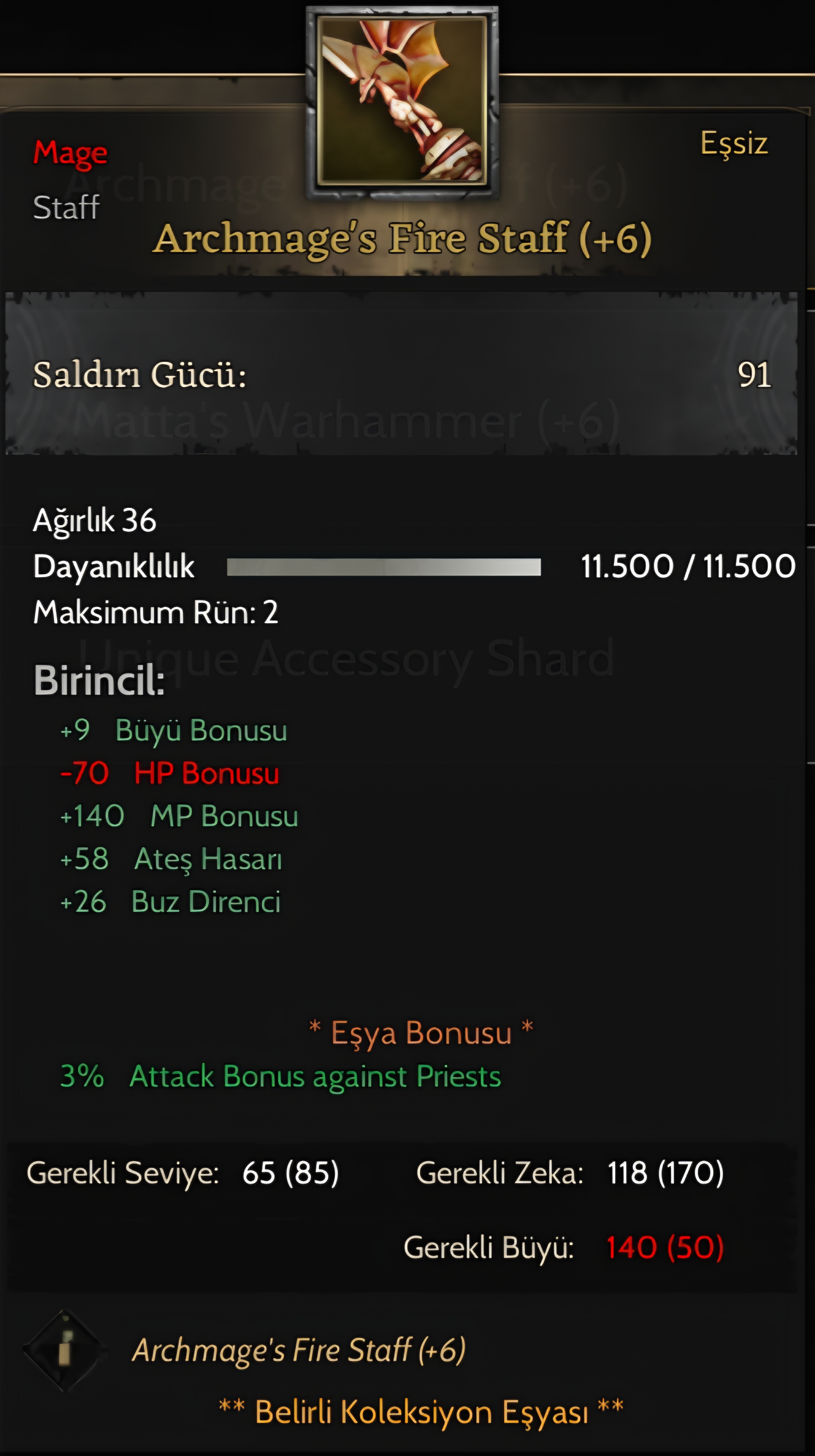 Archmage staff fire +6