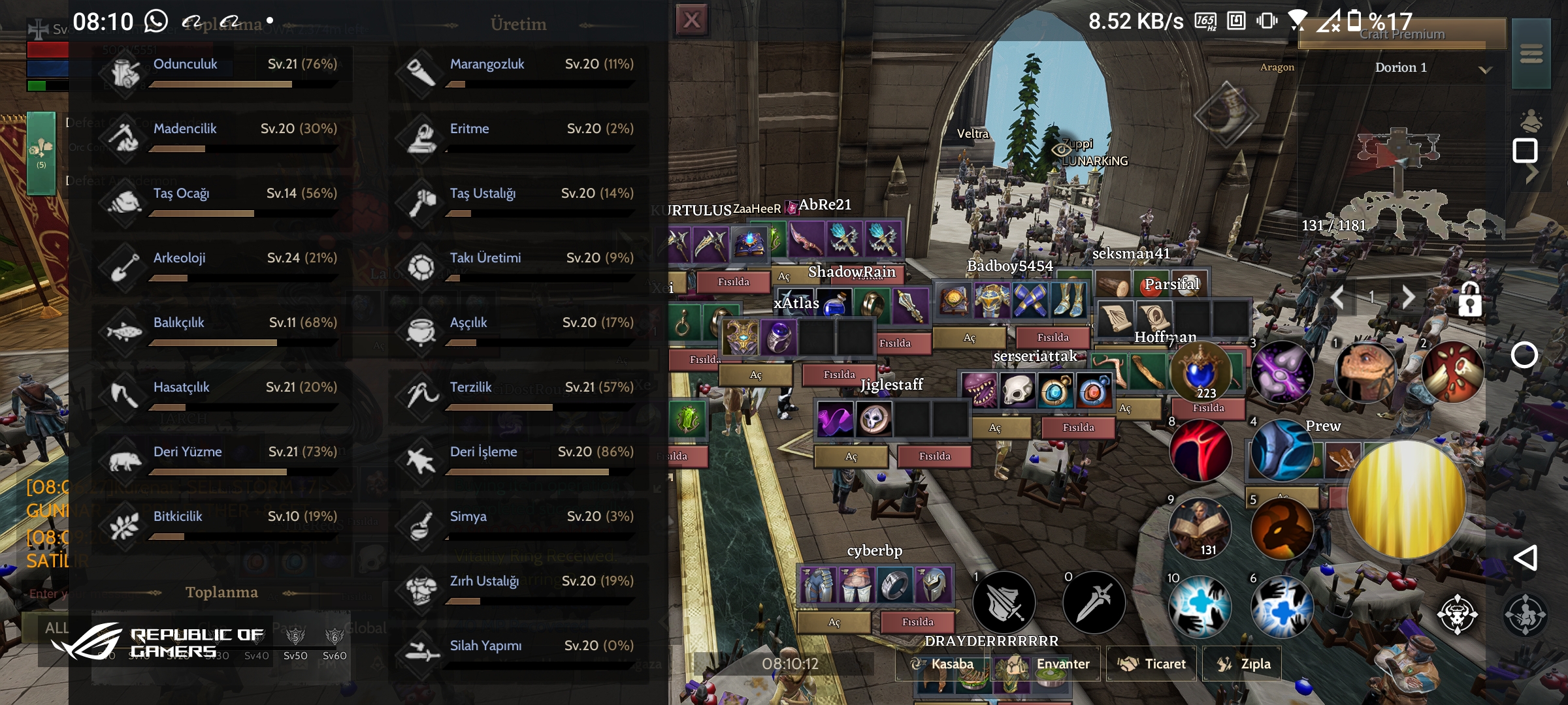 EFSANE BİR HESAP GM 2  HEM CRAFT HEM TOPLAYİCİ