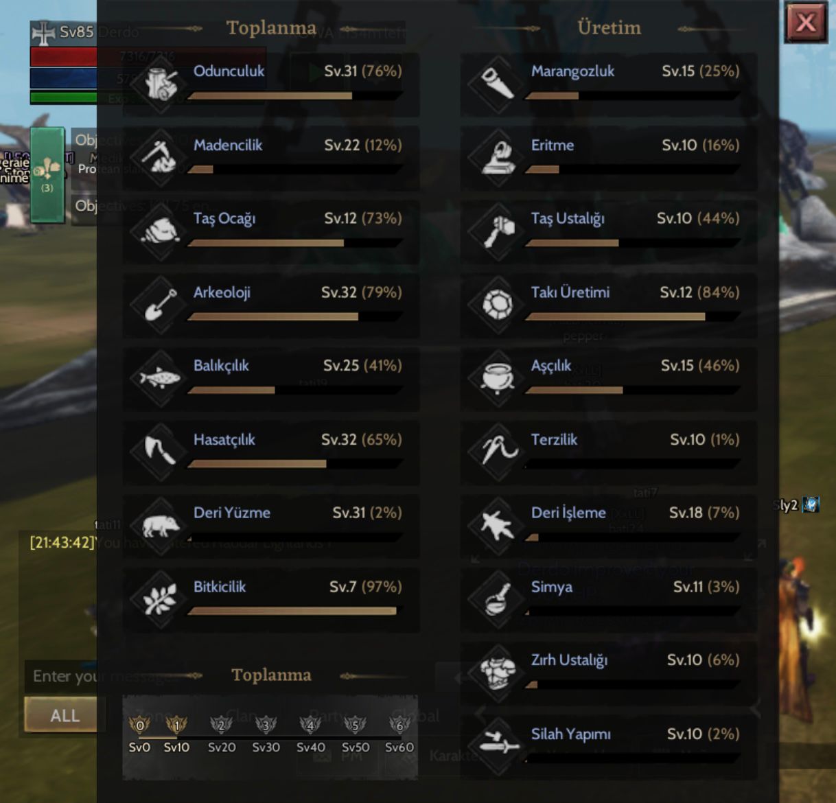 GM1 TOPLAYICI VE CRAFT CHARI 85 LEVEL PRİEST