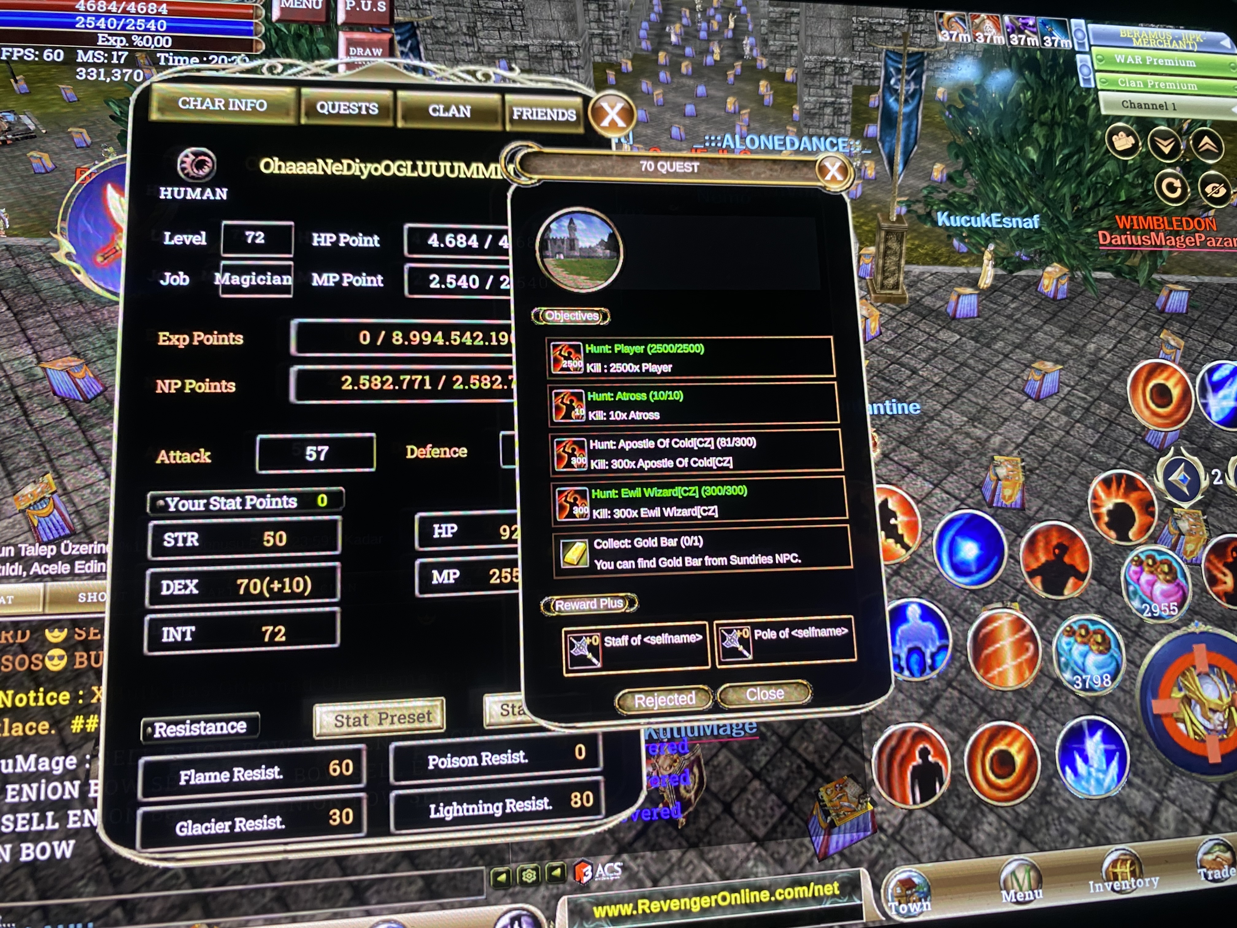 Mage 72 LEVEL 2.5 M NP Lİ QUESTİ HAZIR HALDE ALINMAMIŞ