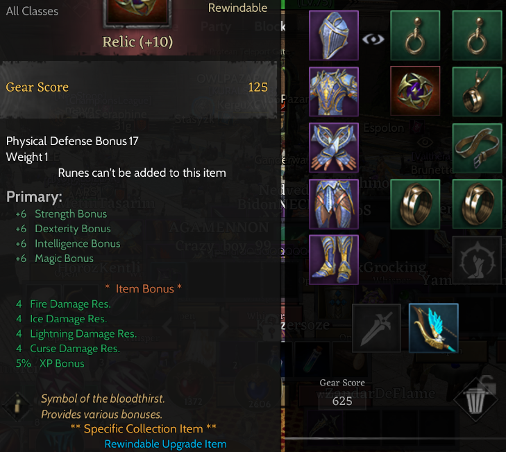 10lv relic rogue 85 okçu skill açık toplamalı