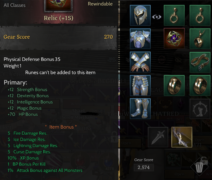 15 lv relic 7 holy bow toplamalı rogue