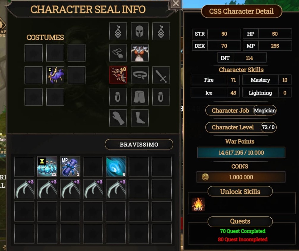 72 LVL MAGE 70 AÇIK, 14.6 MİLYON WAR POINT, RINGDE HAZIR, HEMEN TESLIM