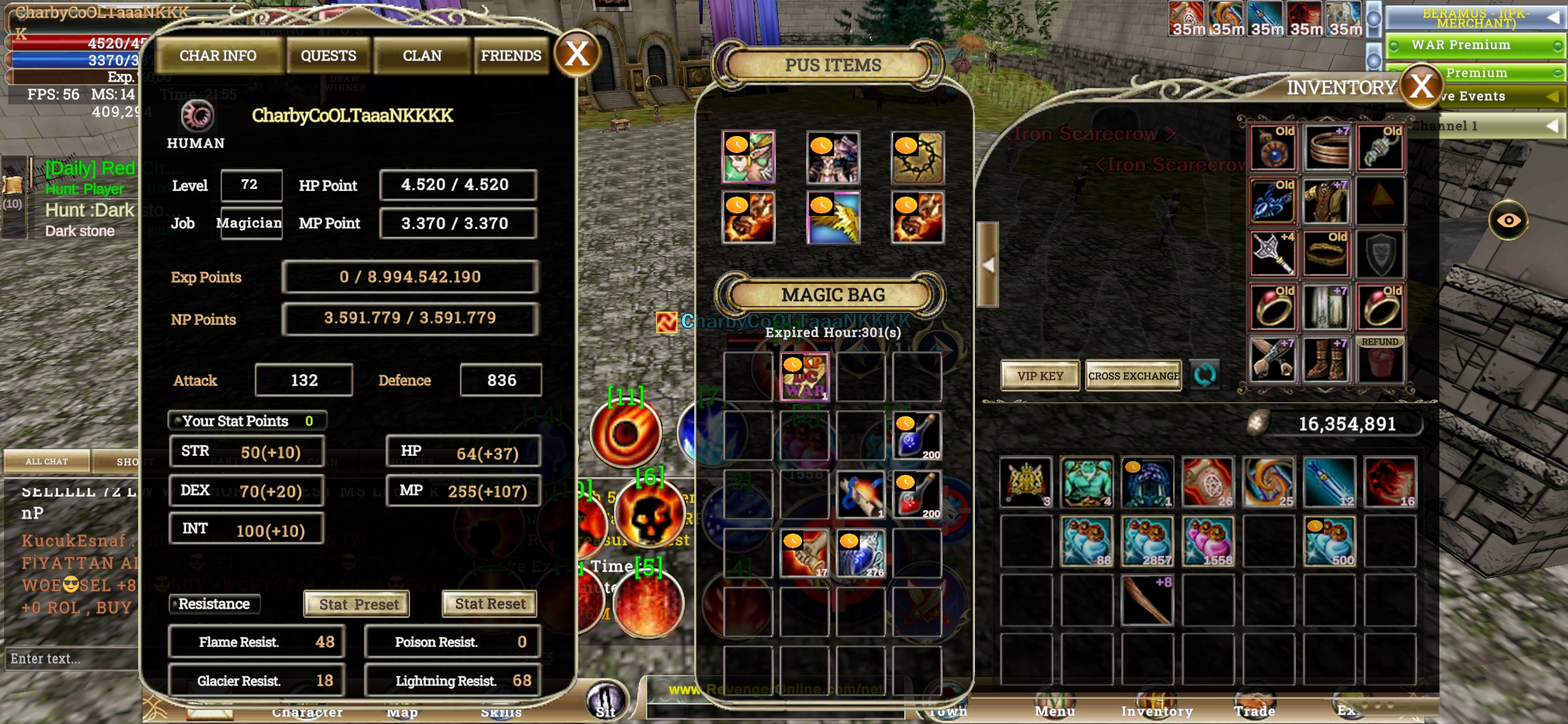 72 LVL MAGE QUEST STAFF +5 7 SKİLİ AÇIK 4M NP MEVCUT HUMANDA NAZİ KARUSDA H SEMBOLÜ CHARDADIR