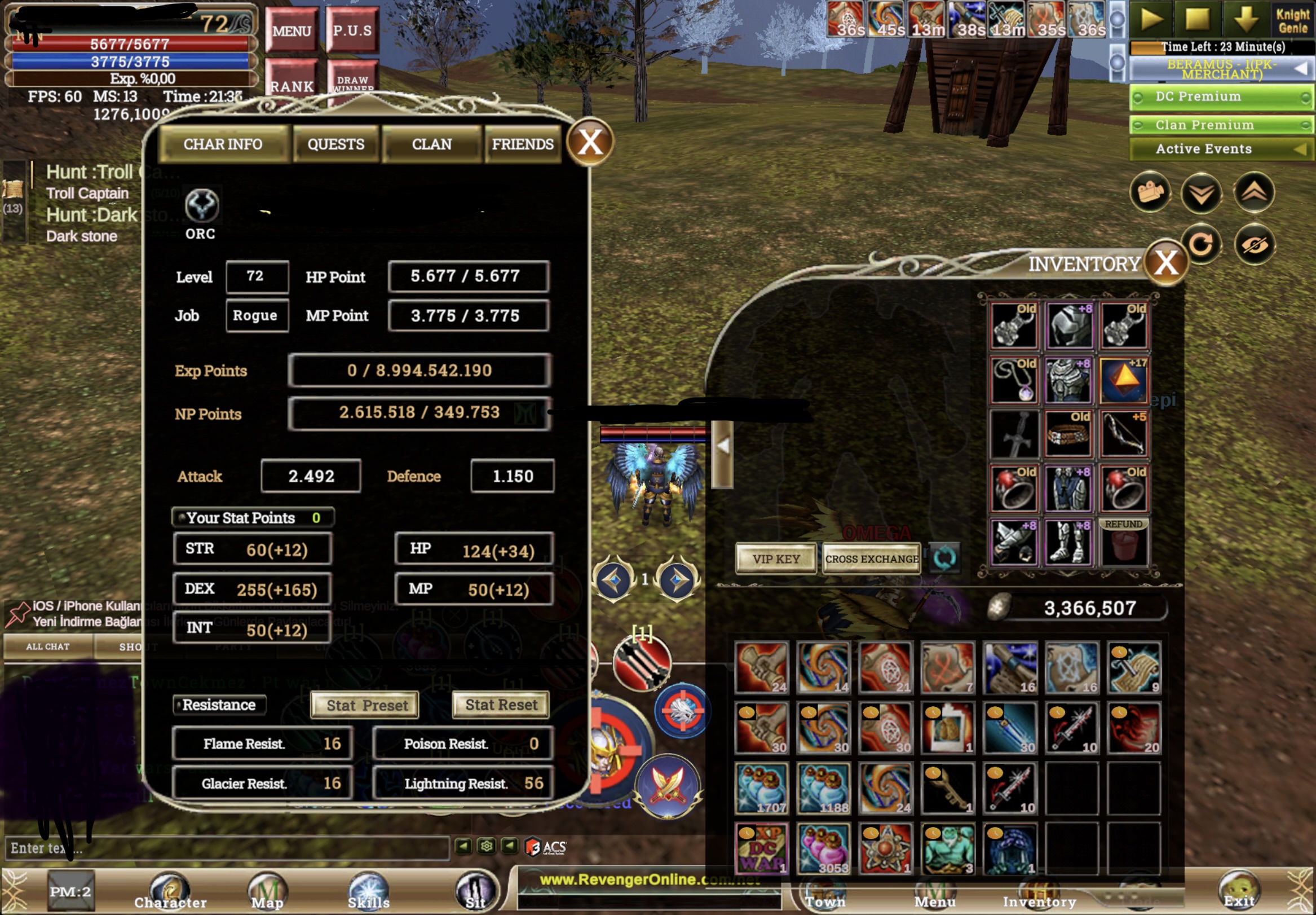 +8 Quest Bow +17 Talisman 2.6M Np’li Full Skill Full Pus Okçu