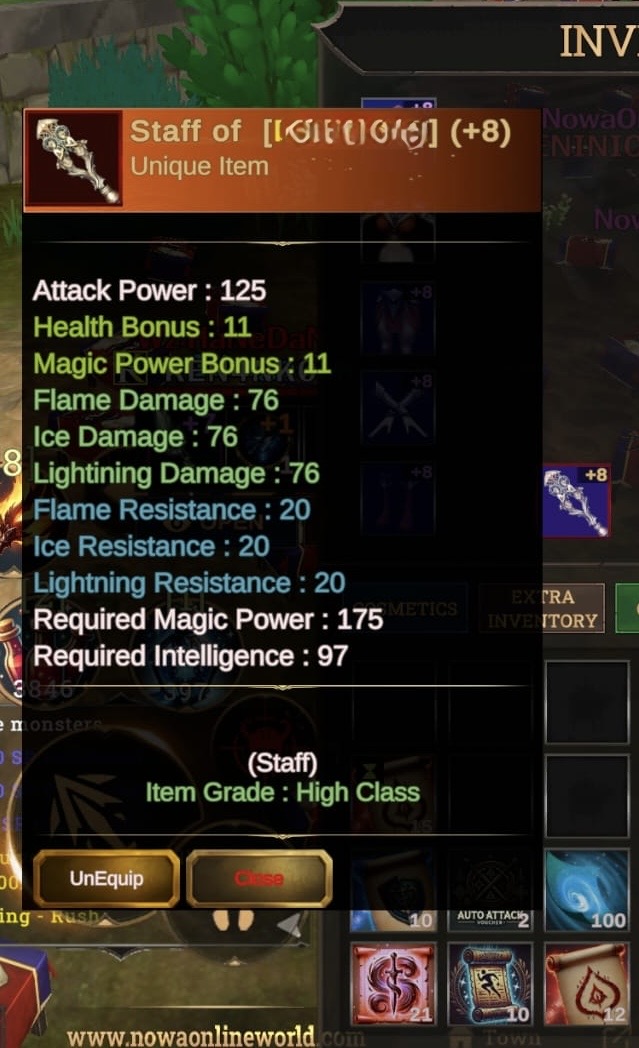 +8 Quest Staf Mage Ring / 72 Skil acık ciddi alıcılar lütfen