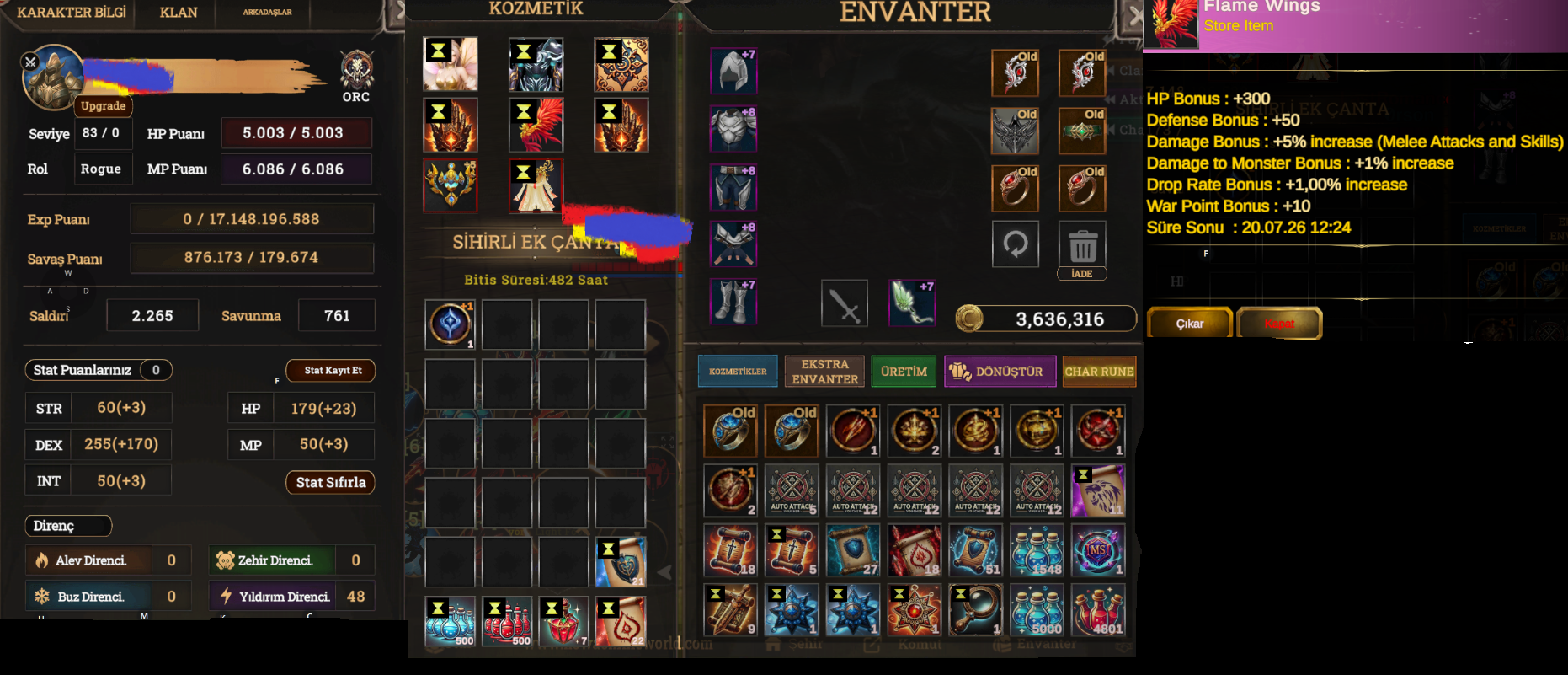 83 Rogue +5 relic Çift Quest --- Skilsiz