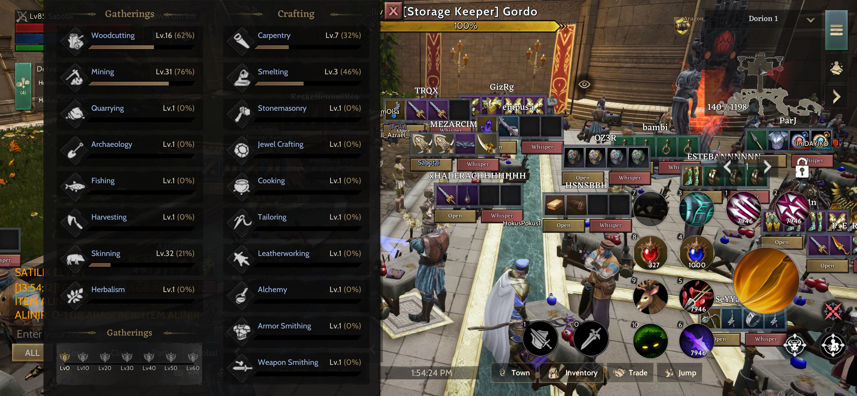 85 LEVEL ROGUE +30 CRAFT KARAKTERİ