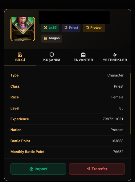 85 LVL PROTEAN PRIEST