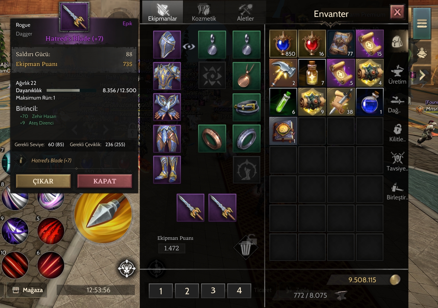 85 lvl rogue asas acil satılık