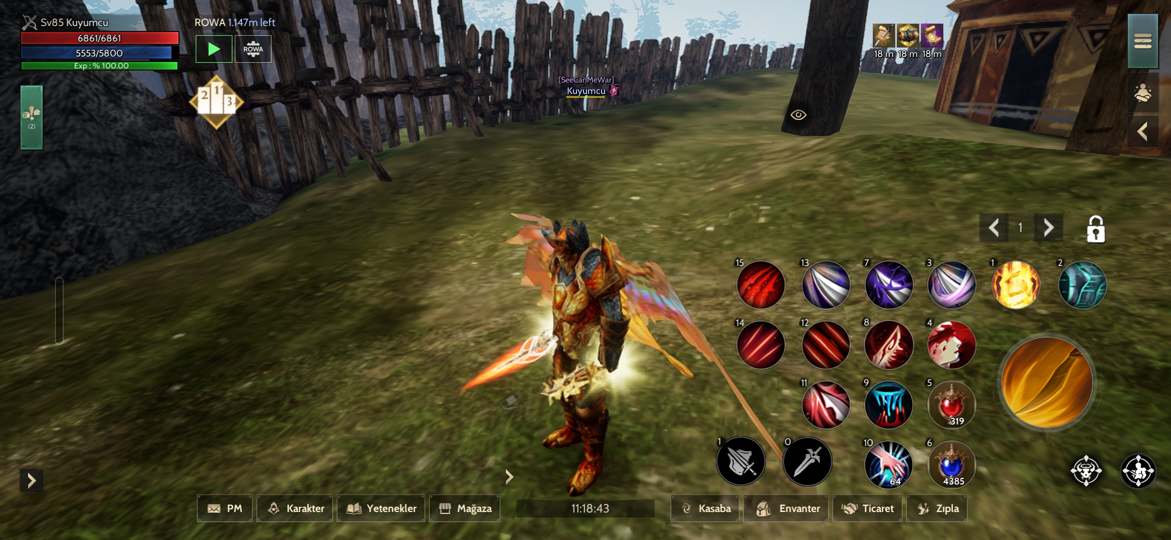 85 lvl Skiller Açık Asas