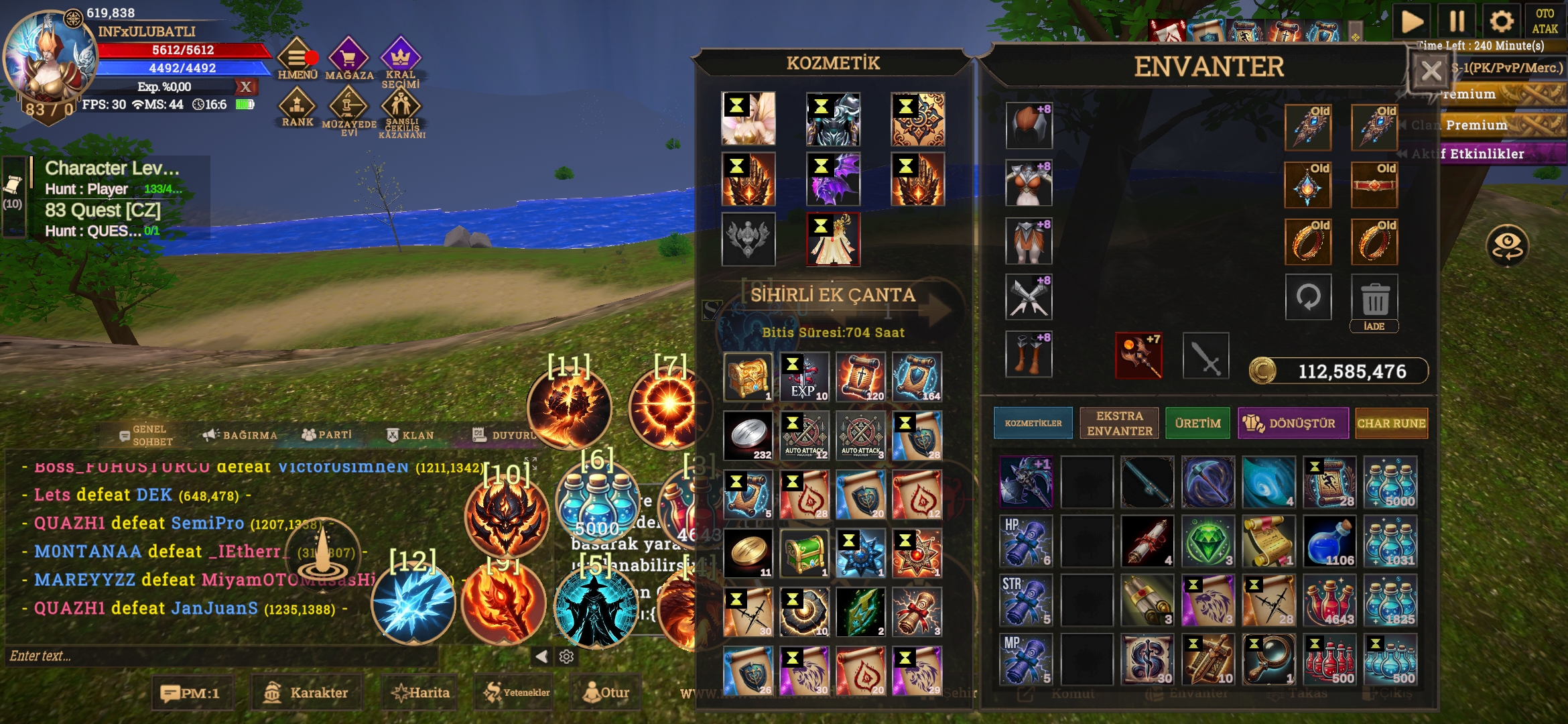 Atlas SELL 83 LV HAZIR MAGE 15 M Np Çerçeveli S Vardir. 80 Ve 83 Questleri Duruyor