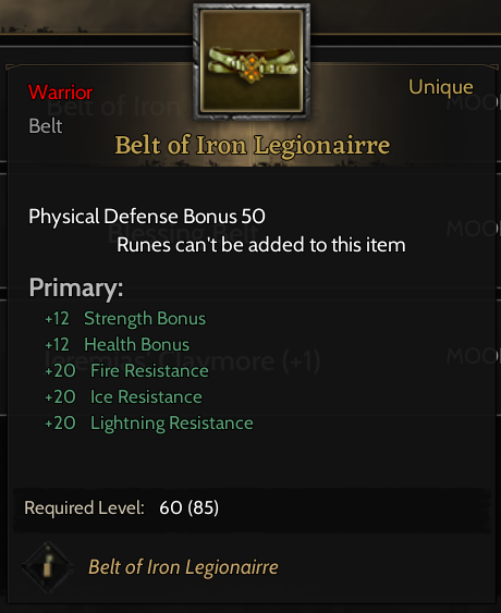 Belt of Iron Legionairre
