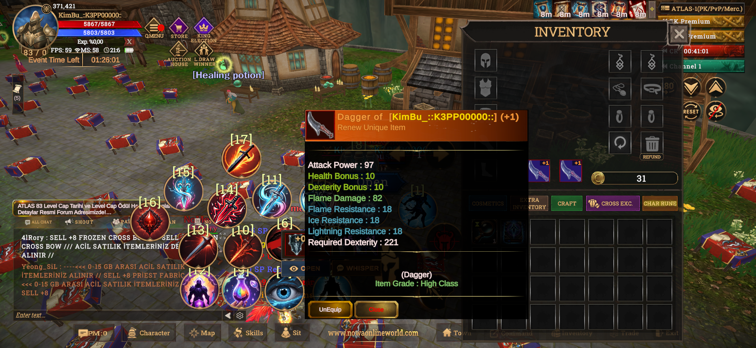 DuaL 7 FS çift skil 83 lwl ( 83 Quest yapılmadı )