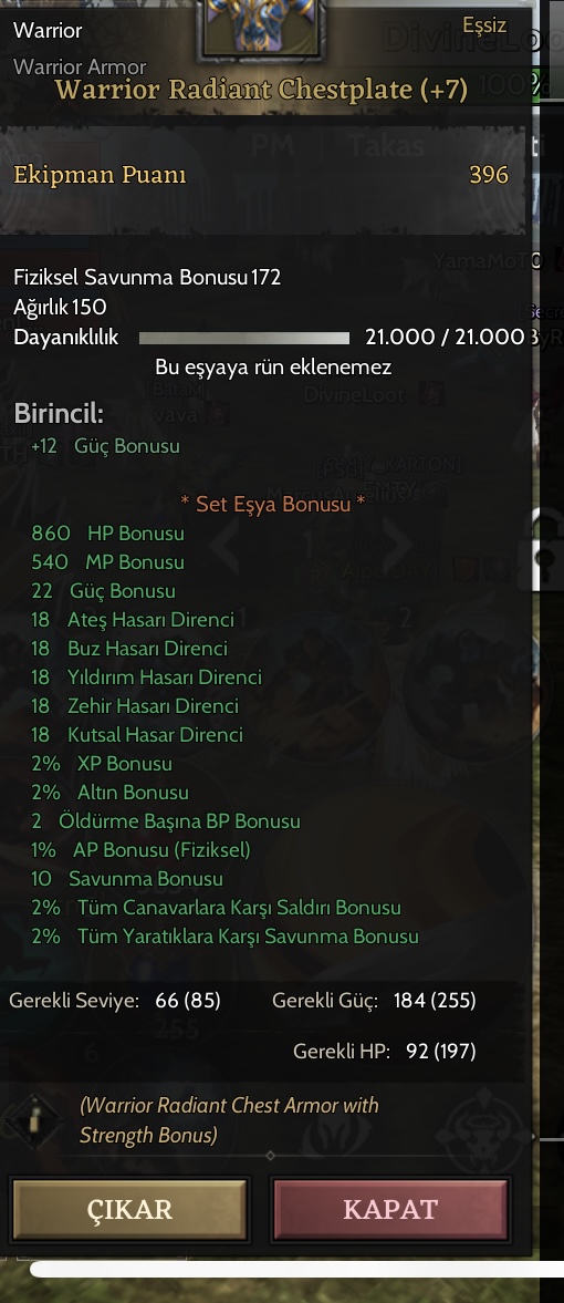 FULL WARRİOR HAZIR SET