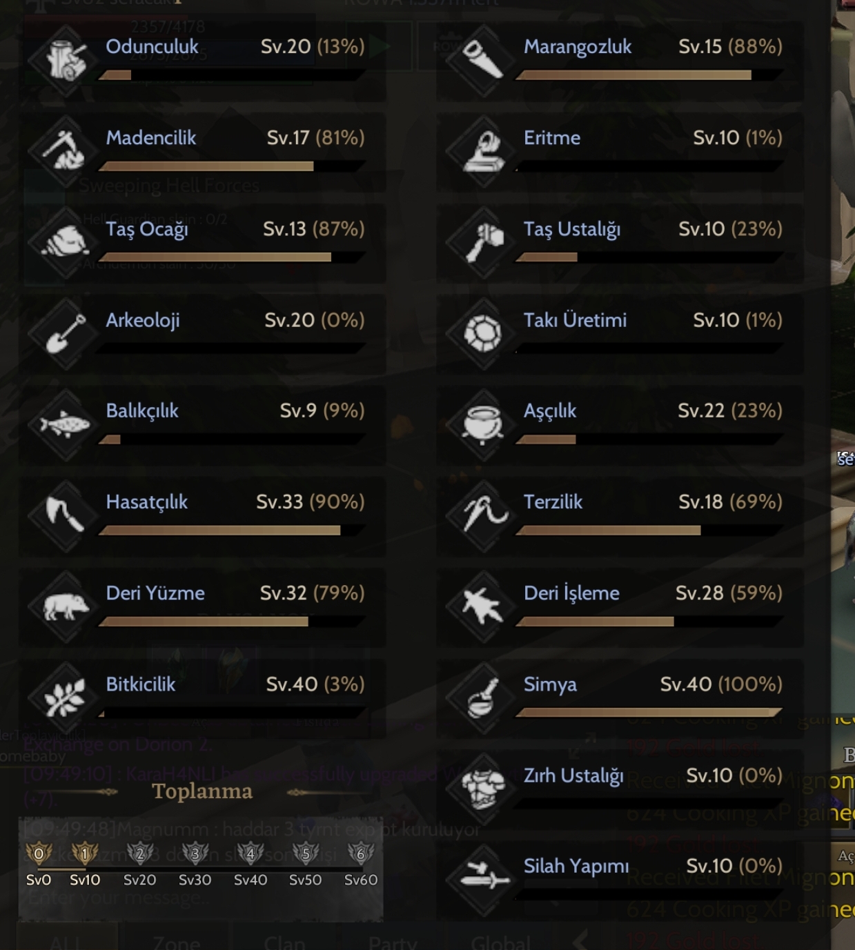 GM 1 Toplama ve Craft 40 Level Herbalism GM2 Yolcusu