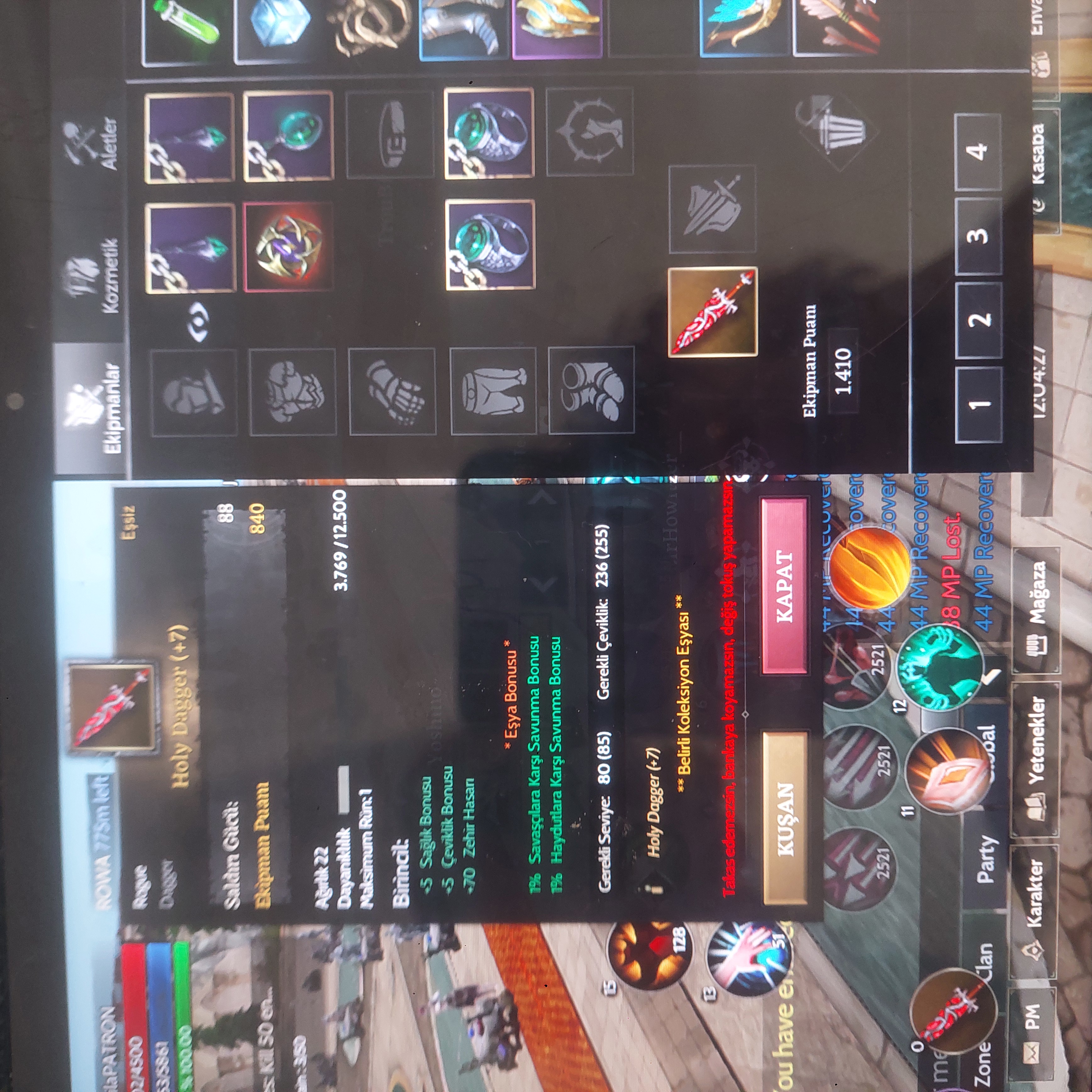 Holy dagger +7 anc. Assassin set rogue uygun fiyat