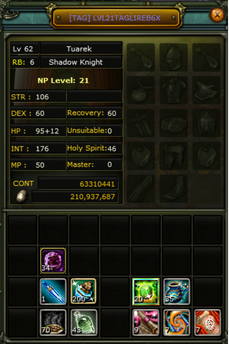 NP LVL 21  CHAR