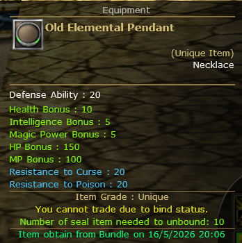 OLD ELEMENTAL PENDANT