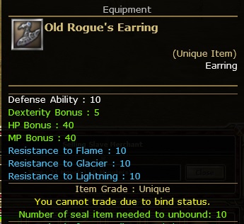 OLD ROGUE EARRING