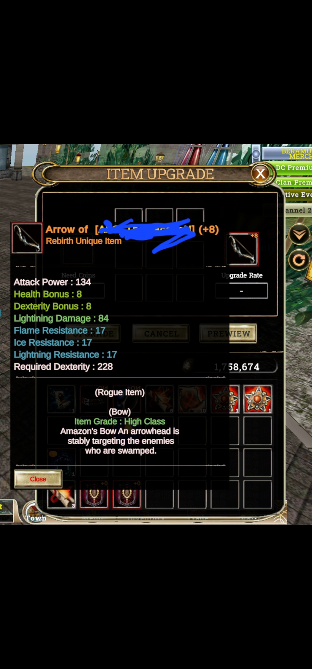 SELL REBİTH +8 QUEST BOW ROGUE BERAMUS