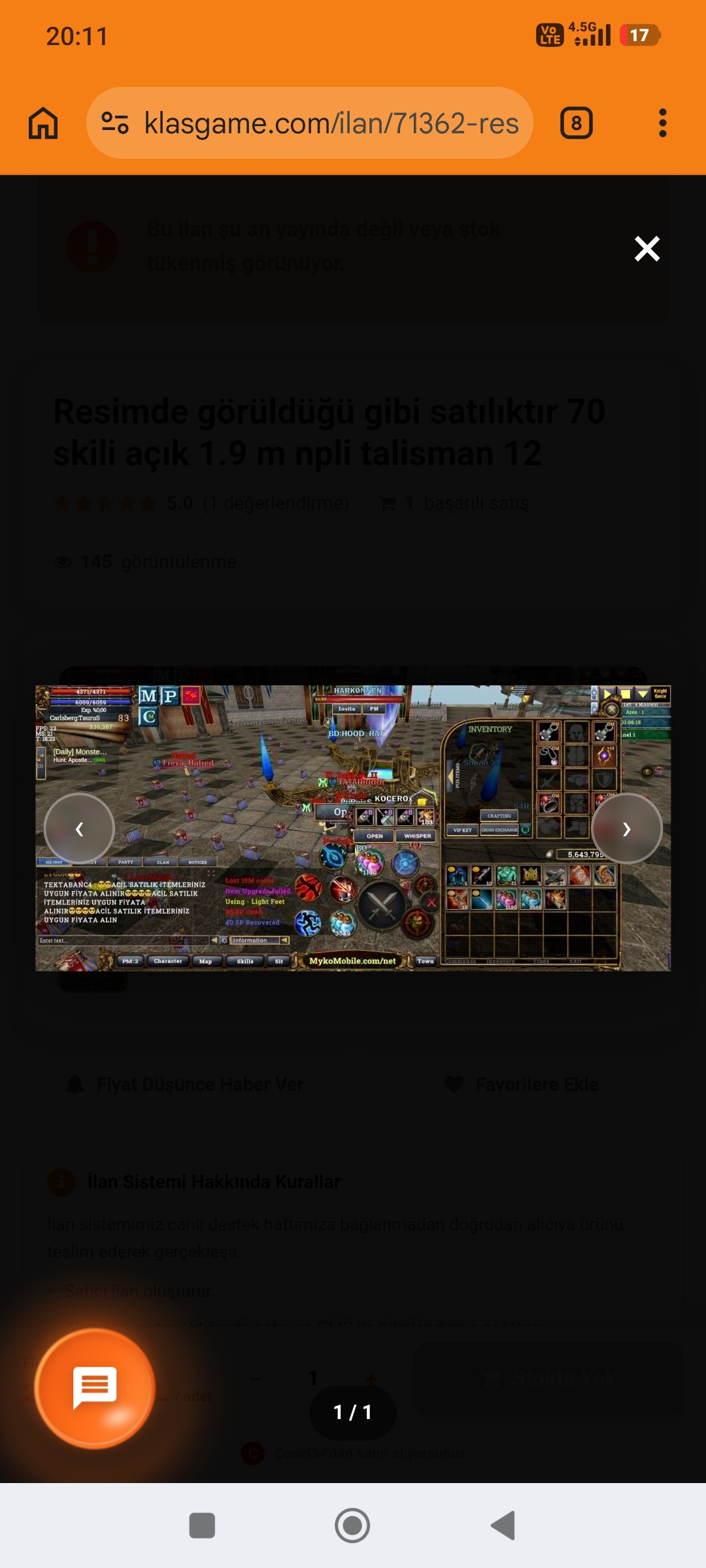 SELL rogue 83 lvl 1.9 m npli +12 talisman old takılar vs 70 skili açık
