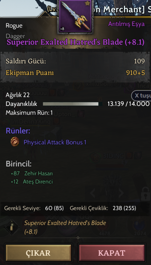 Superior Exalted Hatred Blade 8.1 HEMEN TESLİM