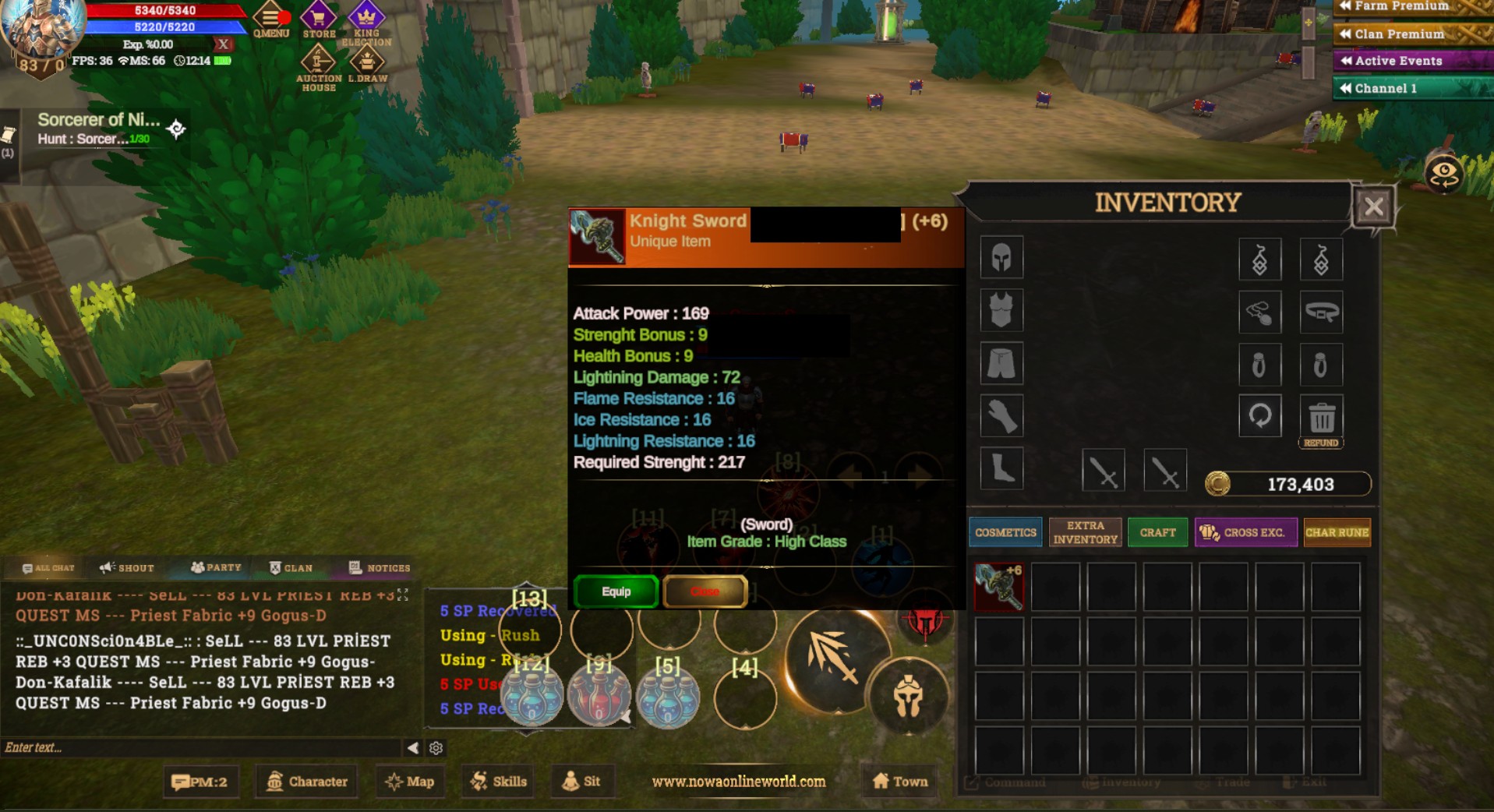 +6 quest itemli 83 lvl warrior