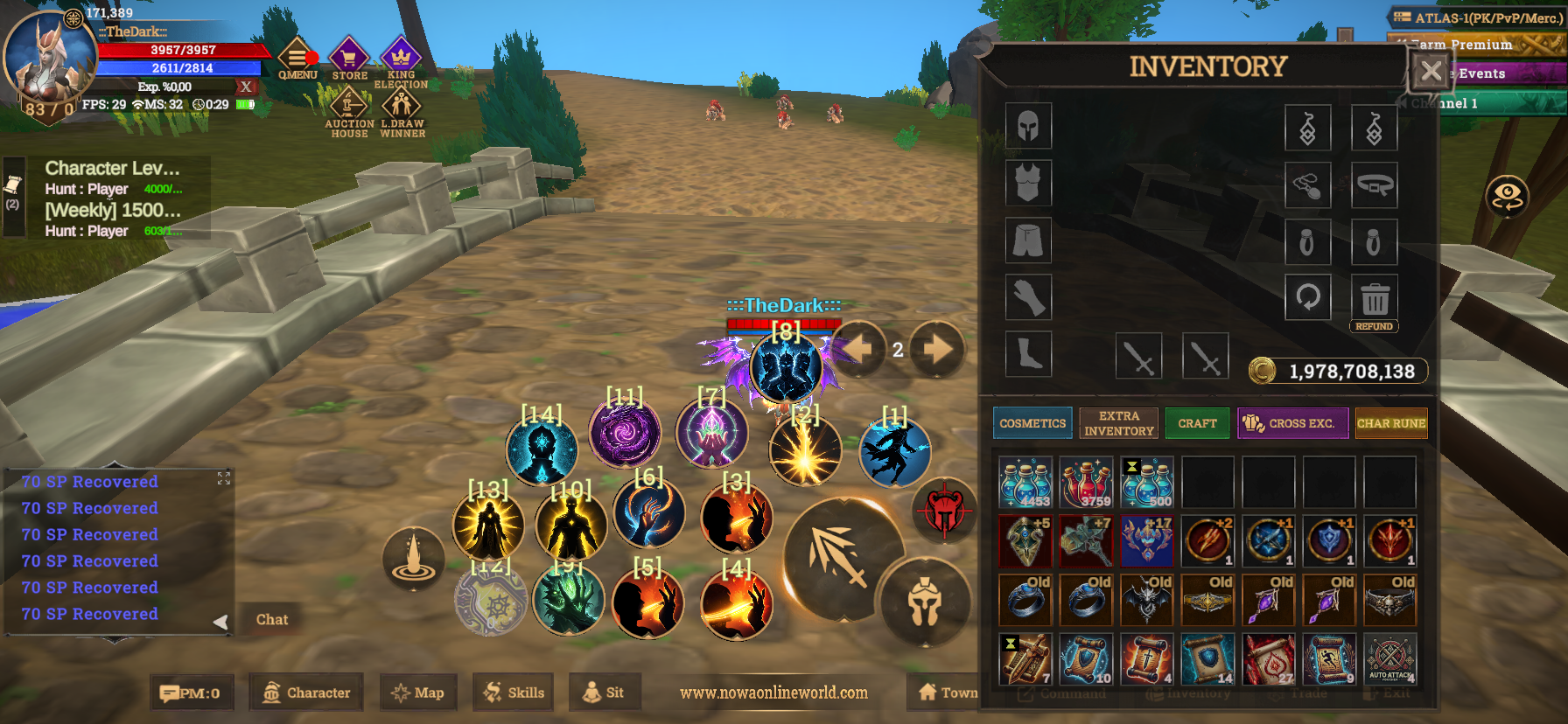 +7 Quest Mace +5 Quest Kalkan +17 Relic