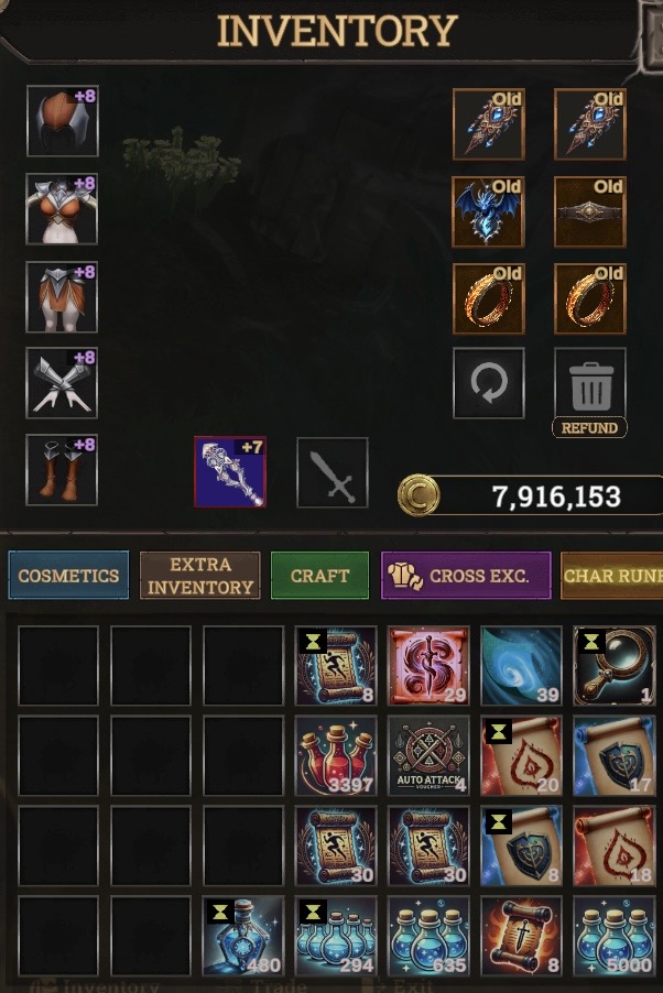 +7 Questli 83 lvl 70 Açık itemli pkya hazır MAGE!