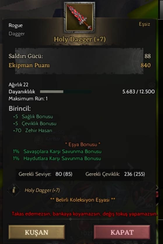 +8 HOLY BOW 85 ASAS 68 75 85 AÇIK