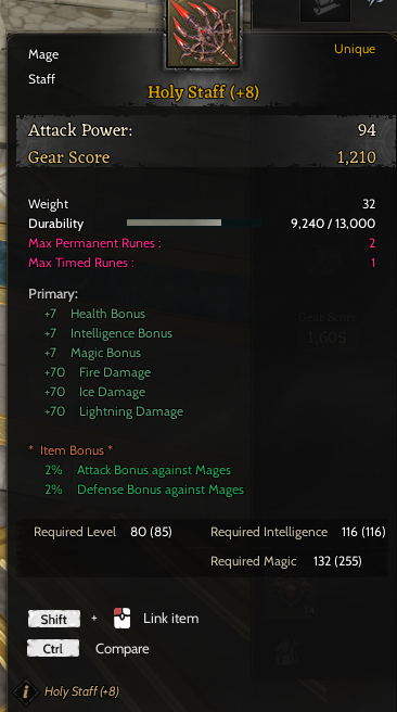 +8 Holy staff FR/LR Açık 85/2 Mage