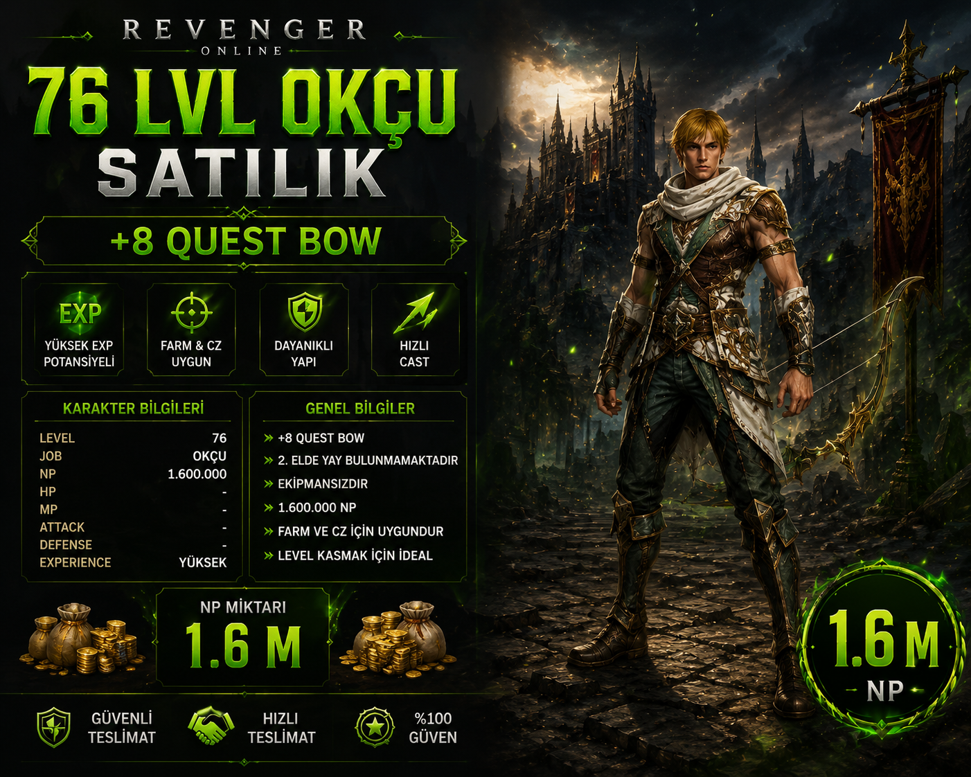 +8 QUEST BOW  76 LVL OKÇU
