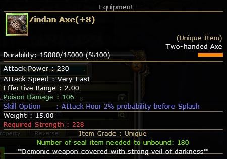 +8 ZINDAN AXE