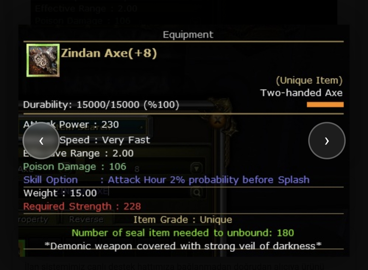 +8 zindan Axe