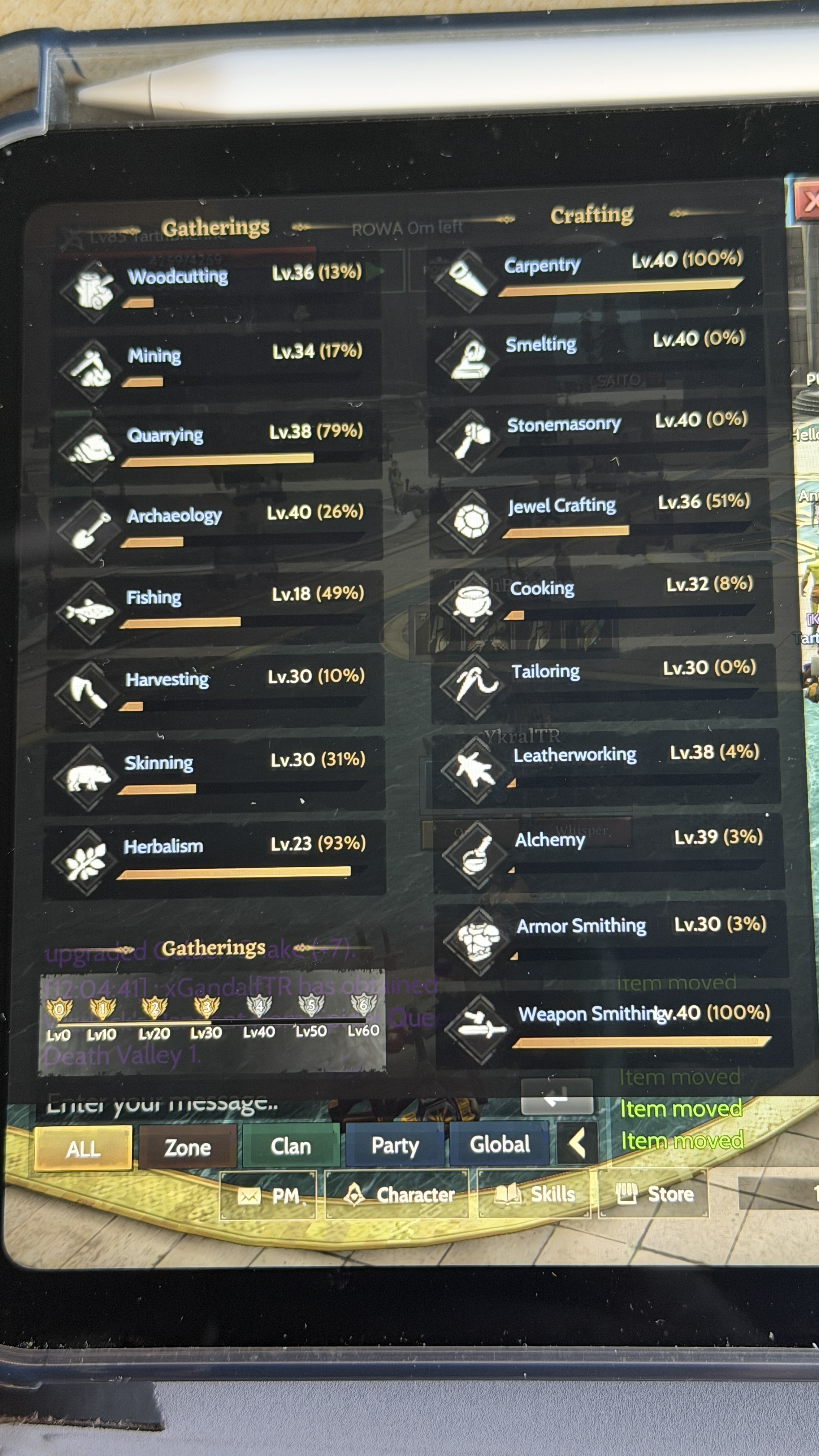 83 LUNASKAR ROGUE GM3 WEAPON40 JEWEL36 GM4 YOLUNDA EMEK CHARI