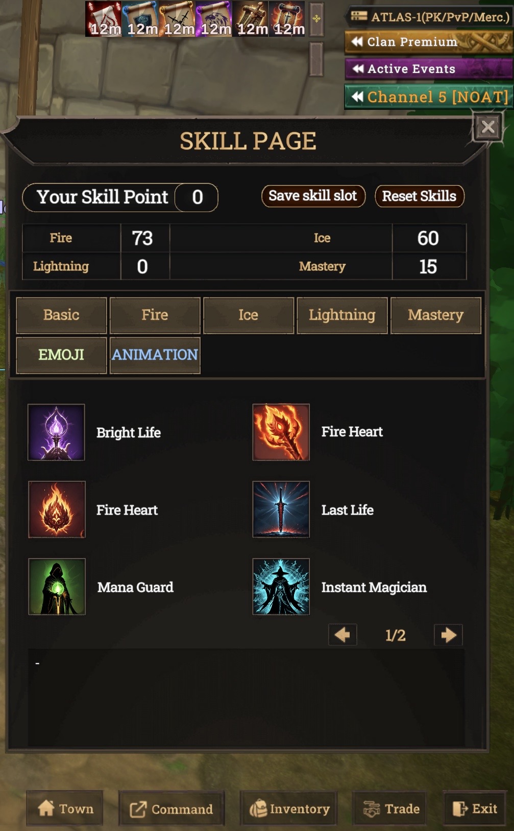 83 lvl mage 70 açık 7.5 milyon np