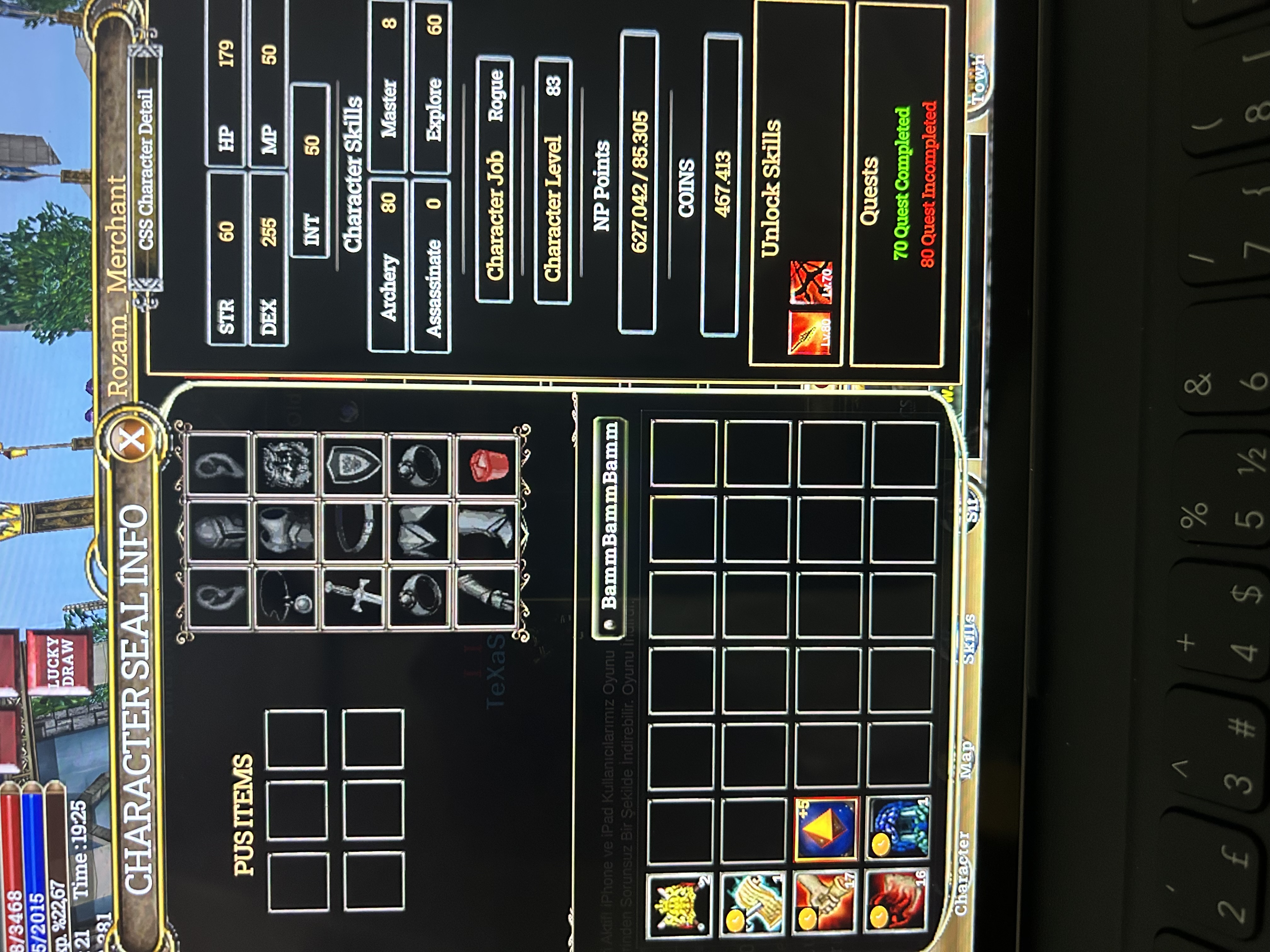 83 lwl +5 talisman full puslu 650 k np 70-80 skiller açık okçu