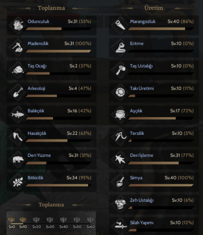 84 LEVEL ROGUE TOPLAYICI/CRAFTER HESAP