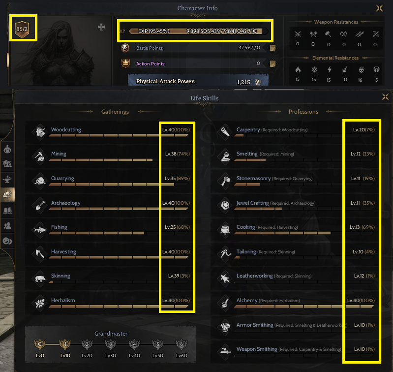 Yeni güncellemeye uygun çar 85/2 (3) Olmak üzere Neredeyse Full 40 Toplayıcı Priest GM1