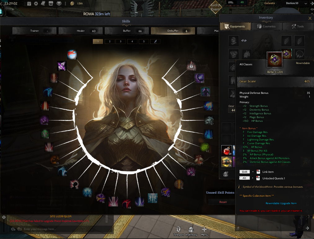 85/4 %60 RELİC 20 full skill protean priest