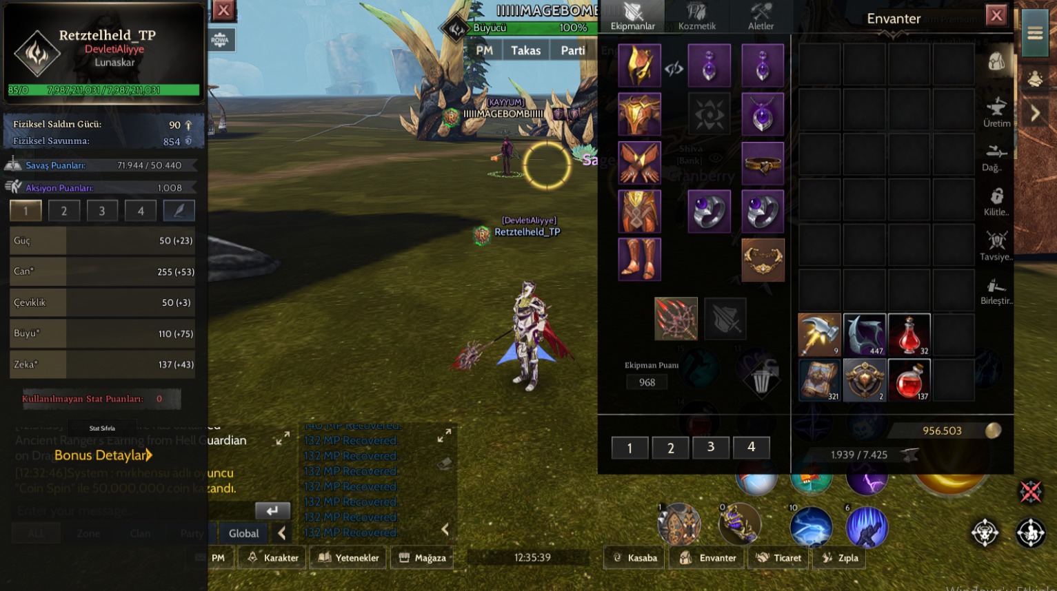 85 LR MAGE 75 SKİLİ VE 80 SKİLİ AÇIKTIR (BLİNK VE TELEPORT) WARLOCK'S SET MEVCUTTUR